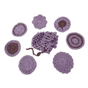 Holisteeq Crochet Face Scrubbies Light Purple and Maroon