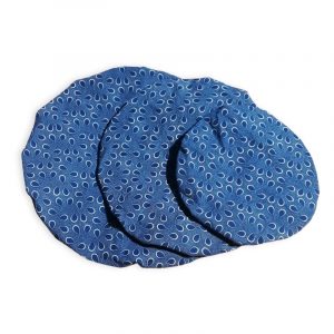 Shweshwe Reusable Cloth Round Bowl Cover Set Blue